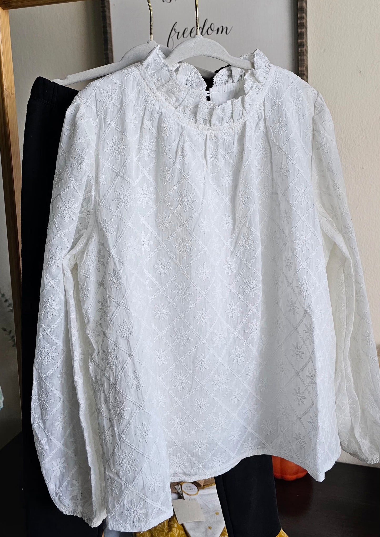 White flower blouse