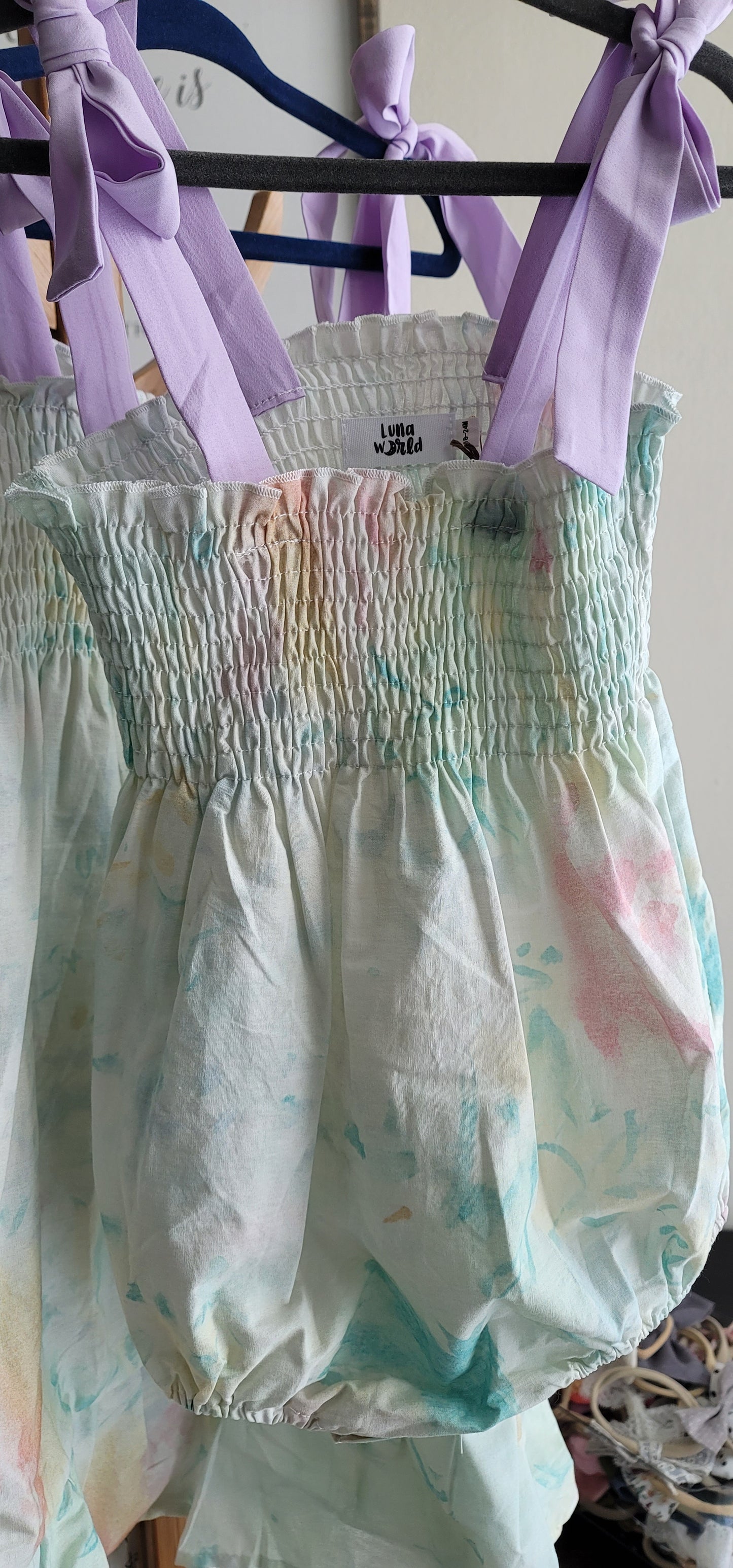 Lilac pastel baby girl romper