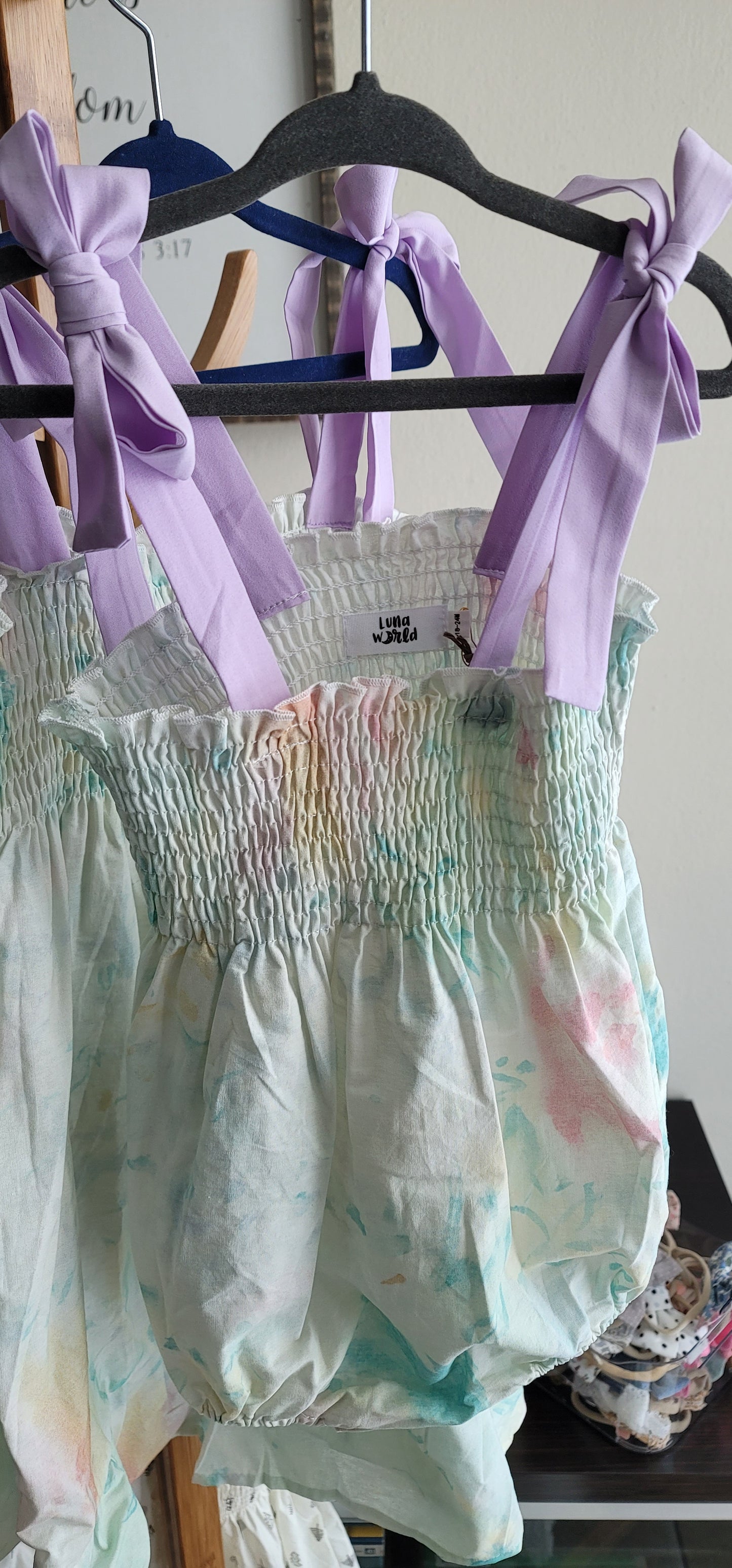 Lilac pastel baby girl romper