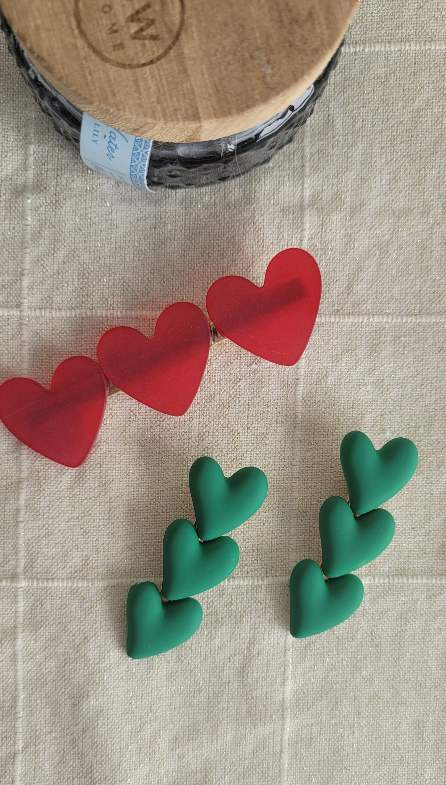 Green & red hearts