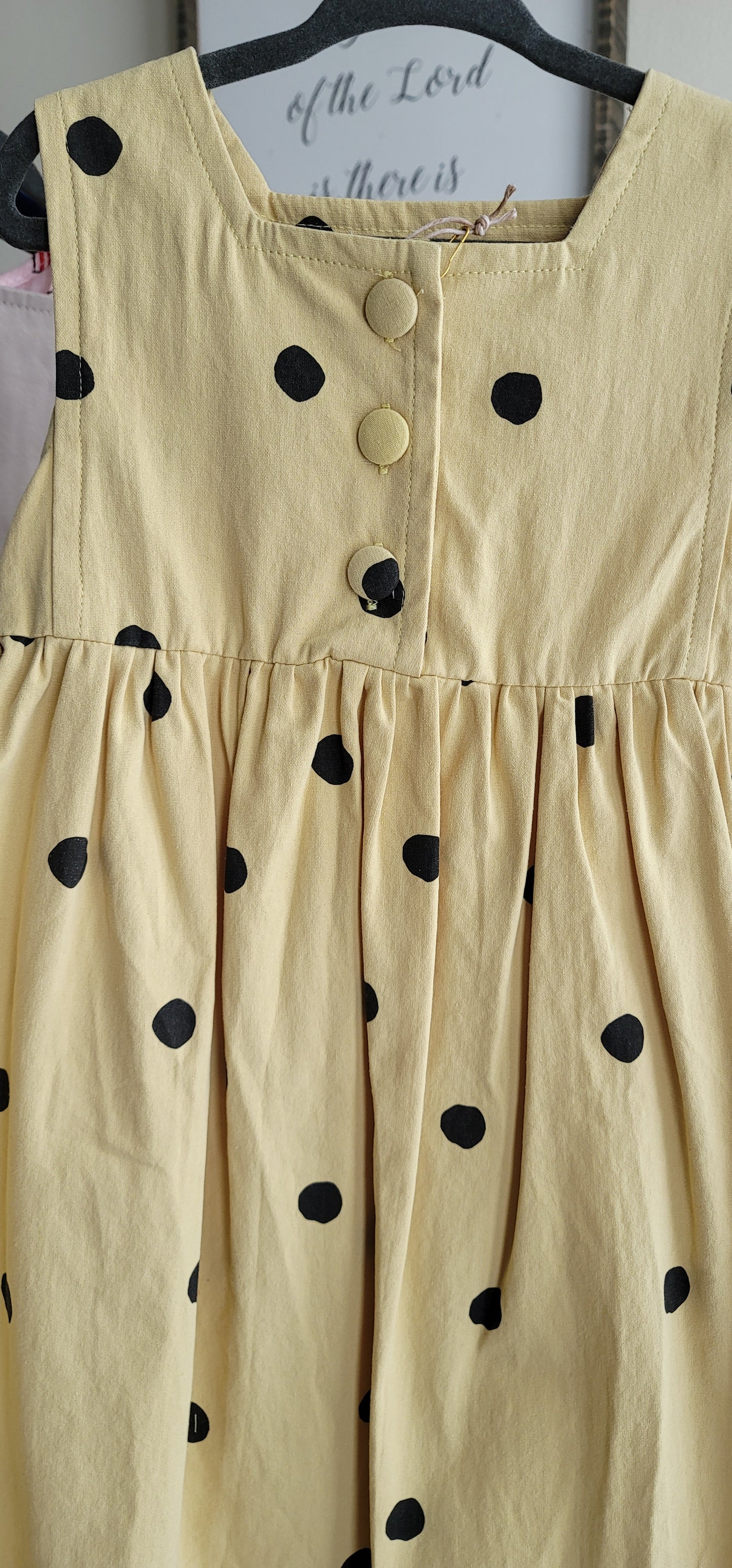 Polka dot old yellow dress