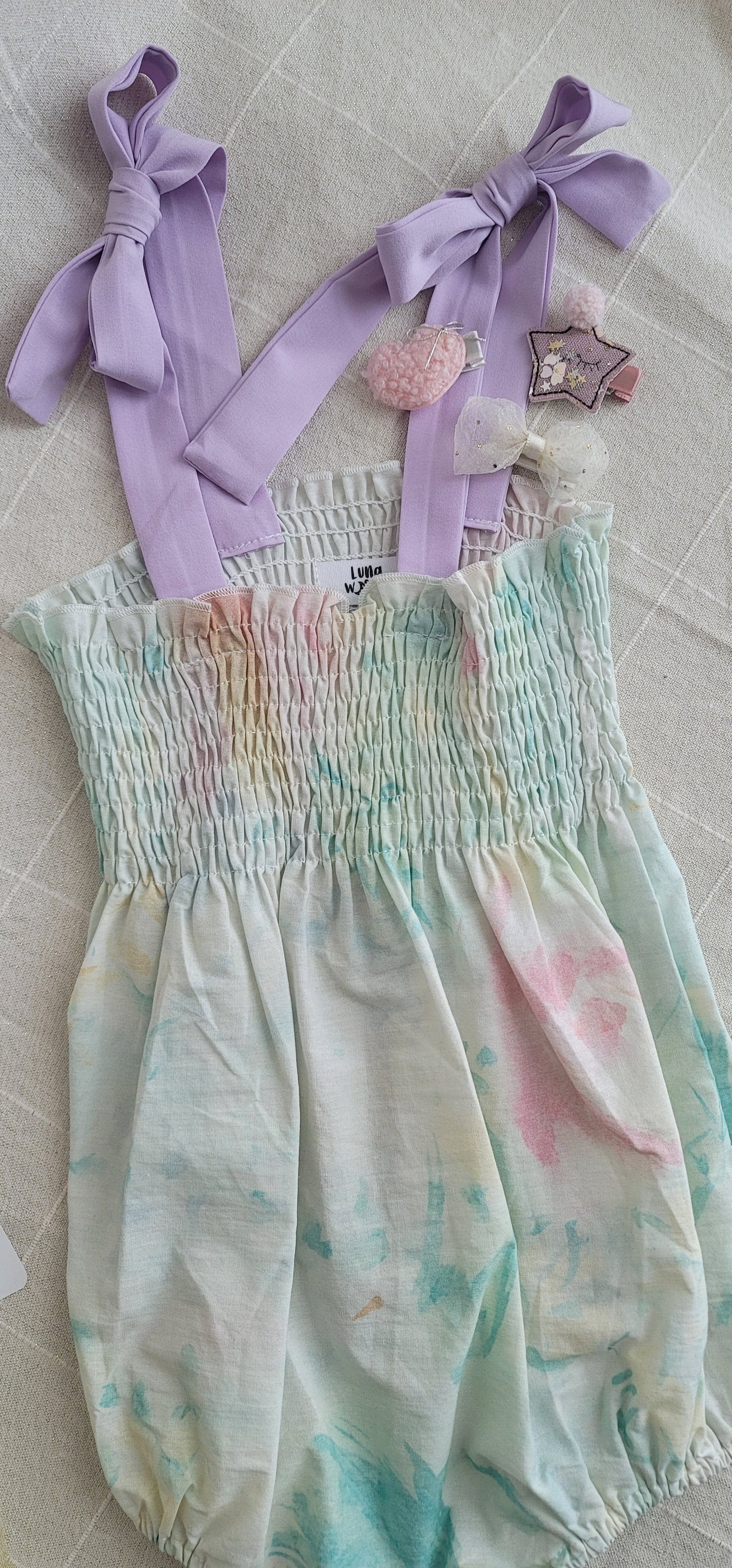 Lilac pastel baby girl romper