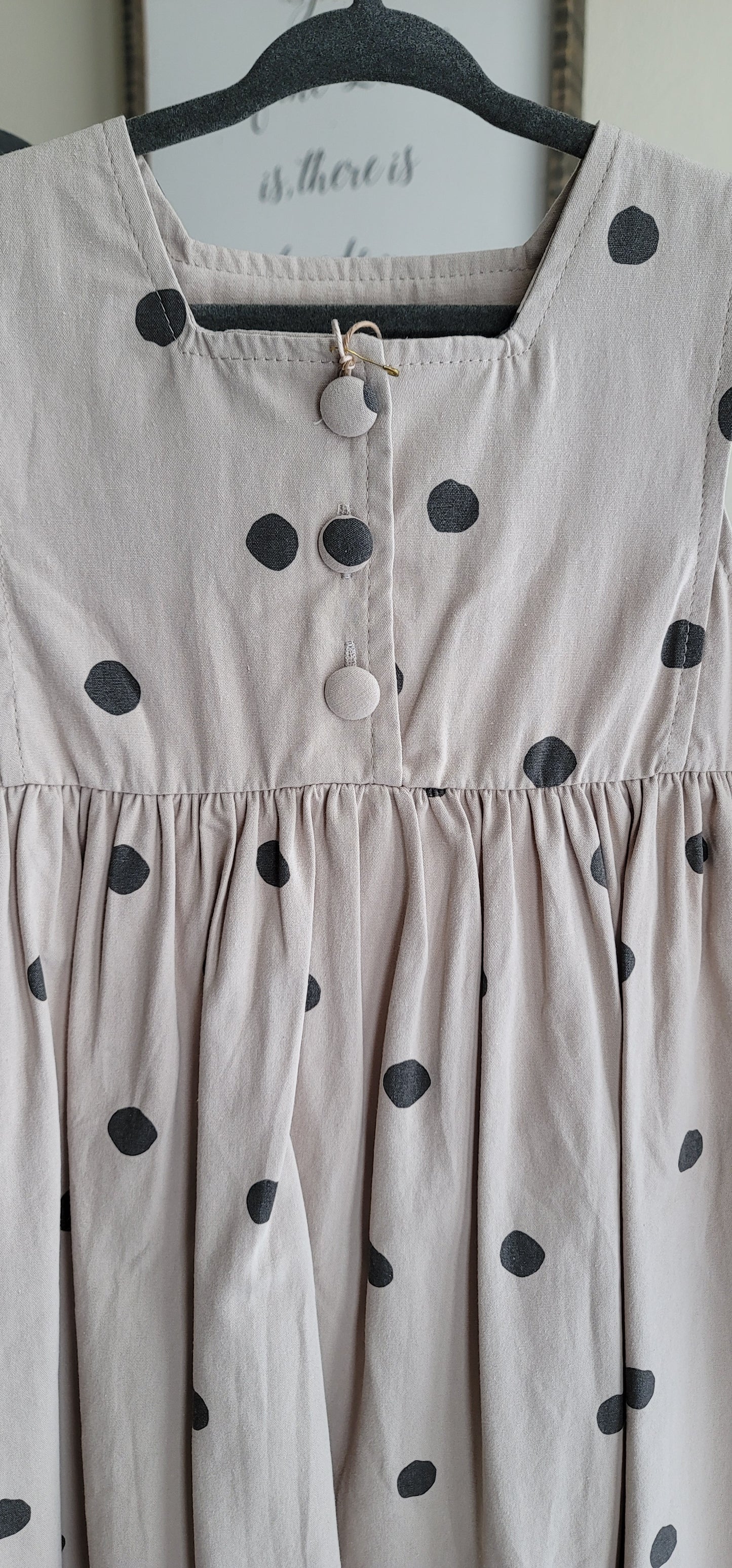 Polka dot nude dress