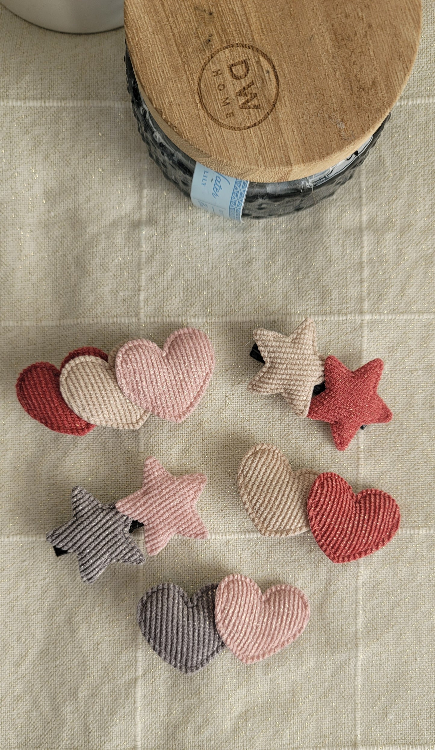 Hearts and stars hair clips