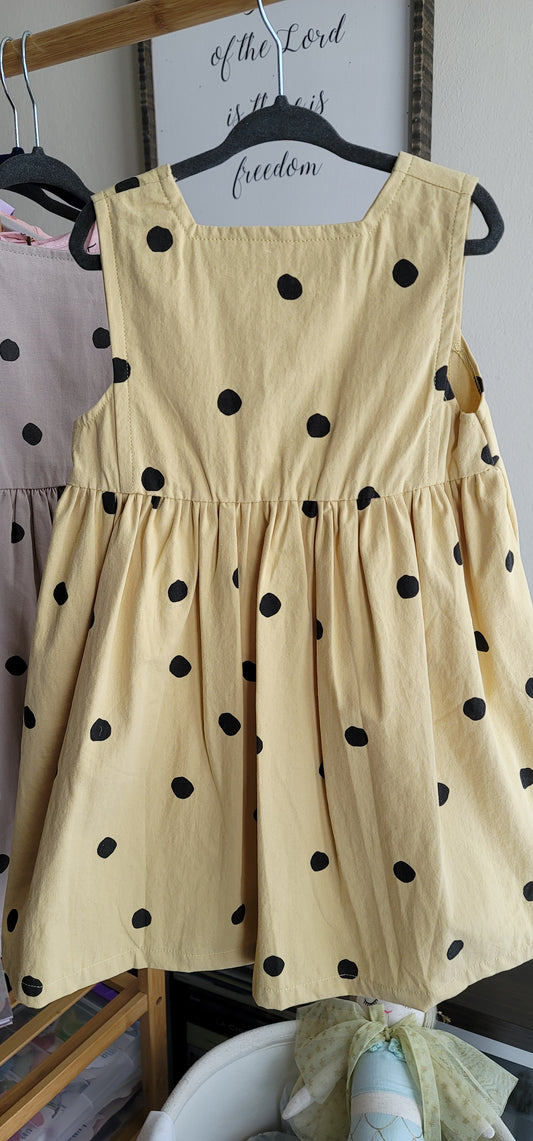 Polka dot old yellow  dress