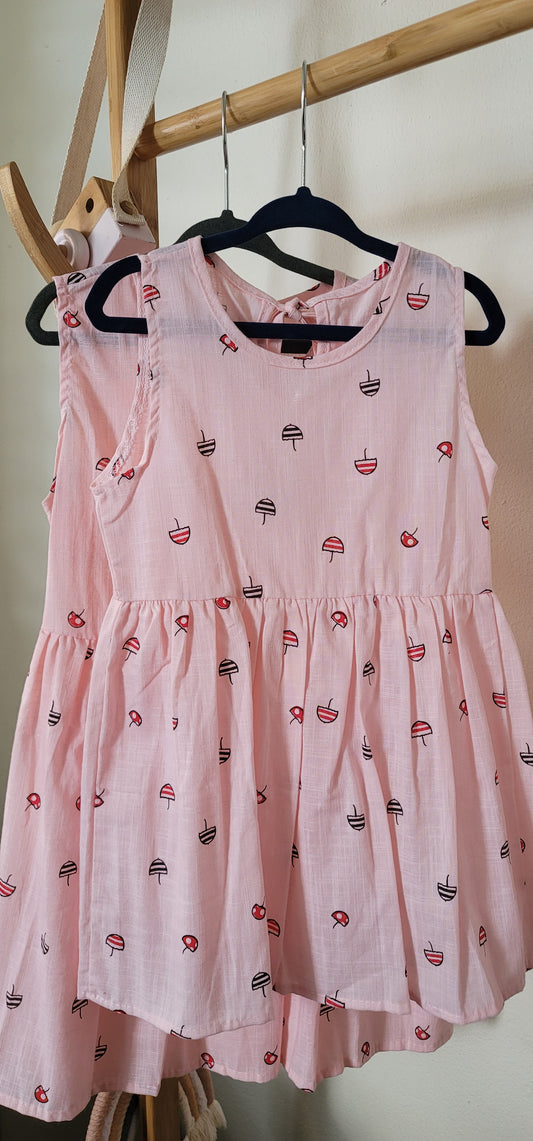 Little umbrellas pink dress