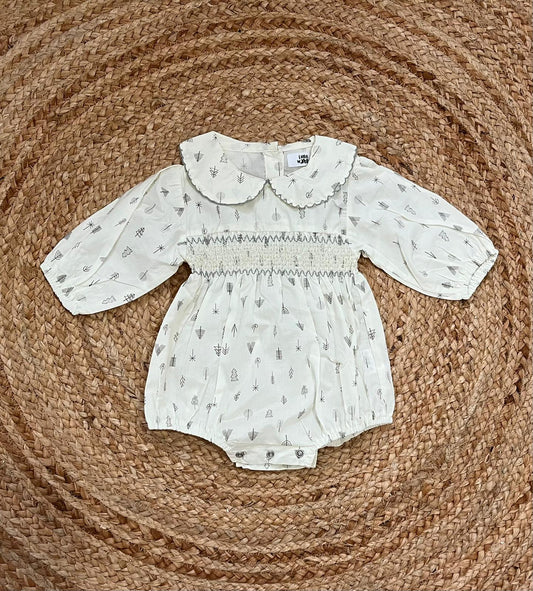 Minimalist little trees romper